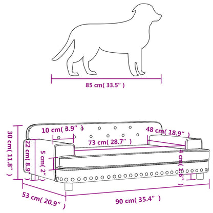 Cama Para Perros De Terciopelo Marrón 90x53x30 Cm / Vetonek_2