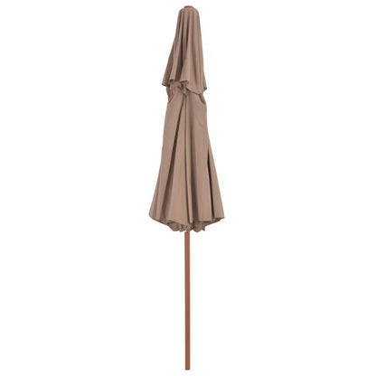 Vidaxl Sombrilla De Dos Pisos Palo De Madera Taupe 270 Cm_3