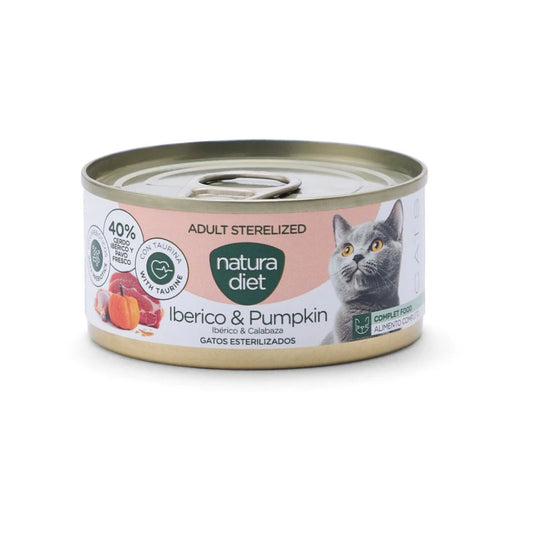 Natura Diet Cat Sterilised Iberico and Pumpkin 85 g Alimento húmido para gatos esterilizados