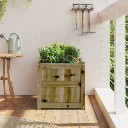 Jardinera Madera Maciza De Pino Impregnada 50x50x50 Cm_2