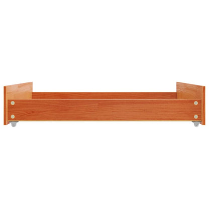 Cajones De Cama 2 Uds Madera Maciza De Pino Marrón Cera / Vetonek_4