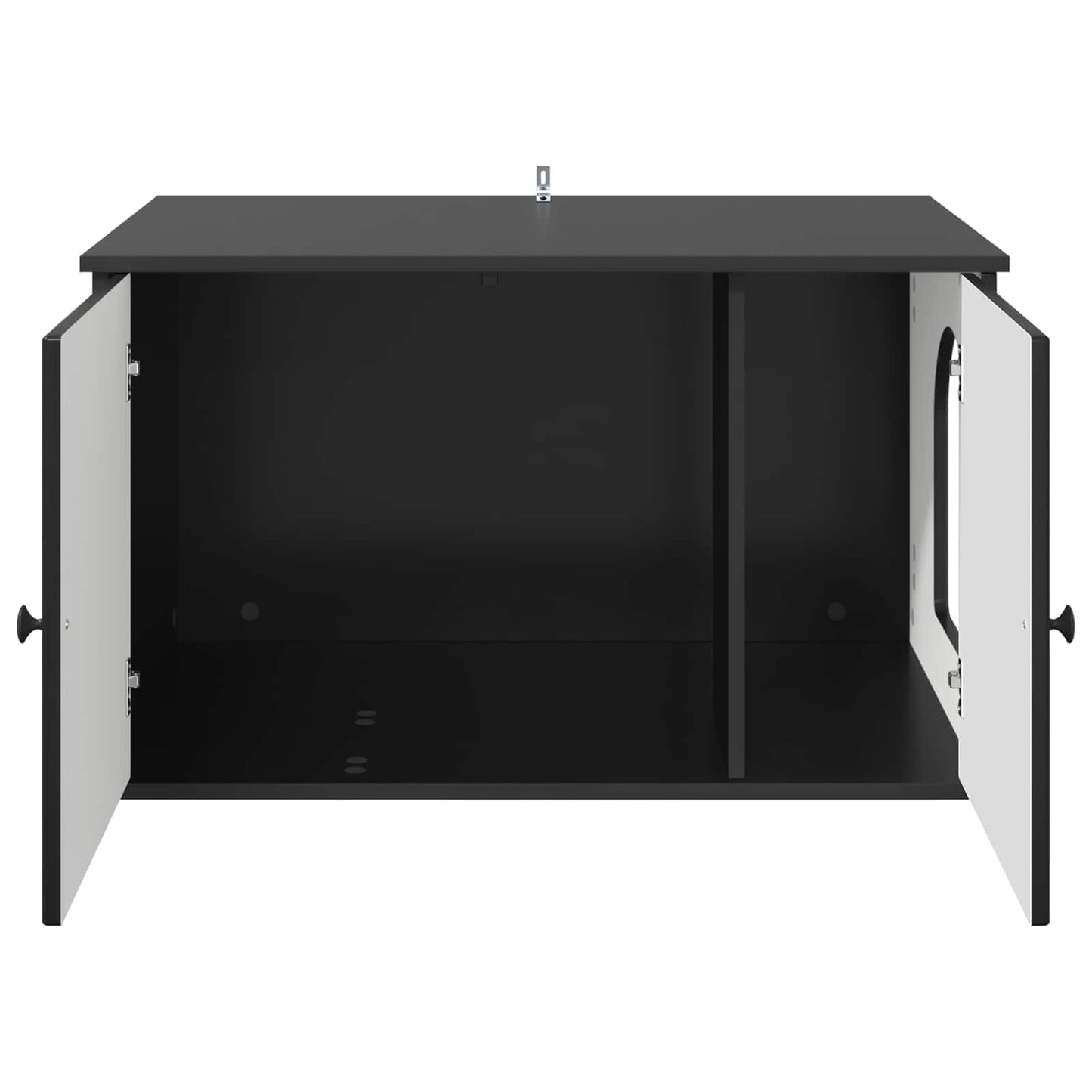 Casa Para Gatos Negro 85 X 55 X 50,5 Cm Madera De Ingeniería_5