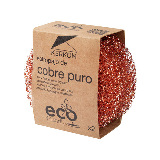 2 Estropajos de cobre puro Eco Friendly Kerkom