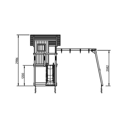 Parque Infantil Masgames Beach Hut L Con Columpio Individual._2