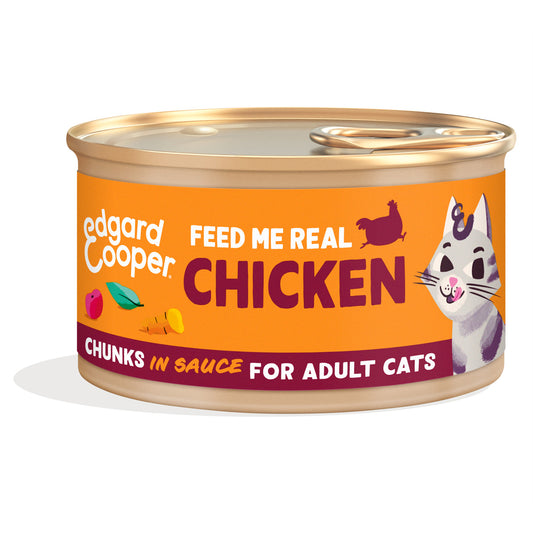 Edgard &amp; Cooper Ração Húmida para Gatos com Molho Pedaços de Frango 85g