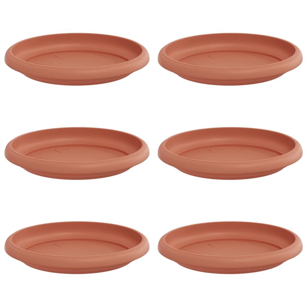 Bandeja Redonda Para Flores 6 Uds. Rojo Ladrillo Ø 14 X 2 Cm_0
