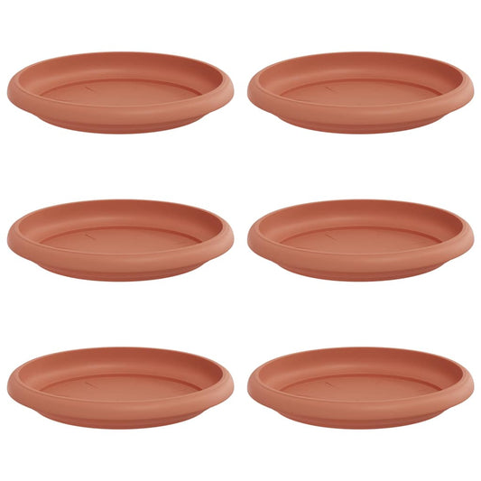Bandeja Redonda Para Flores 6 Pcs Rojo Ladrillo Ø 14 X 2 Cm_0