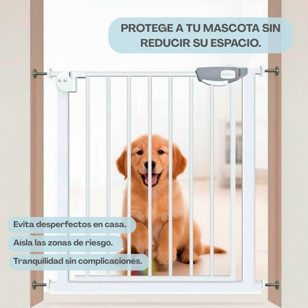 Bathby | Valla De Seguridad Infantil Y Para Mascotas, Ancho Ajustable De 75 A 84 Cm, Color Blanco_5