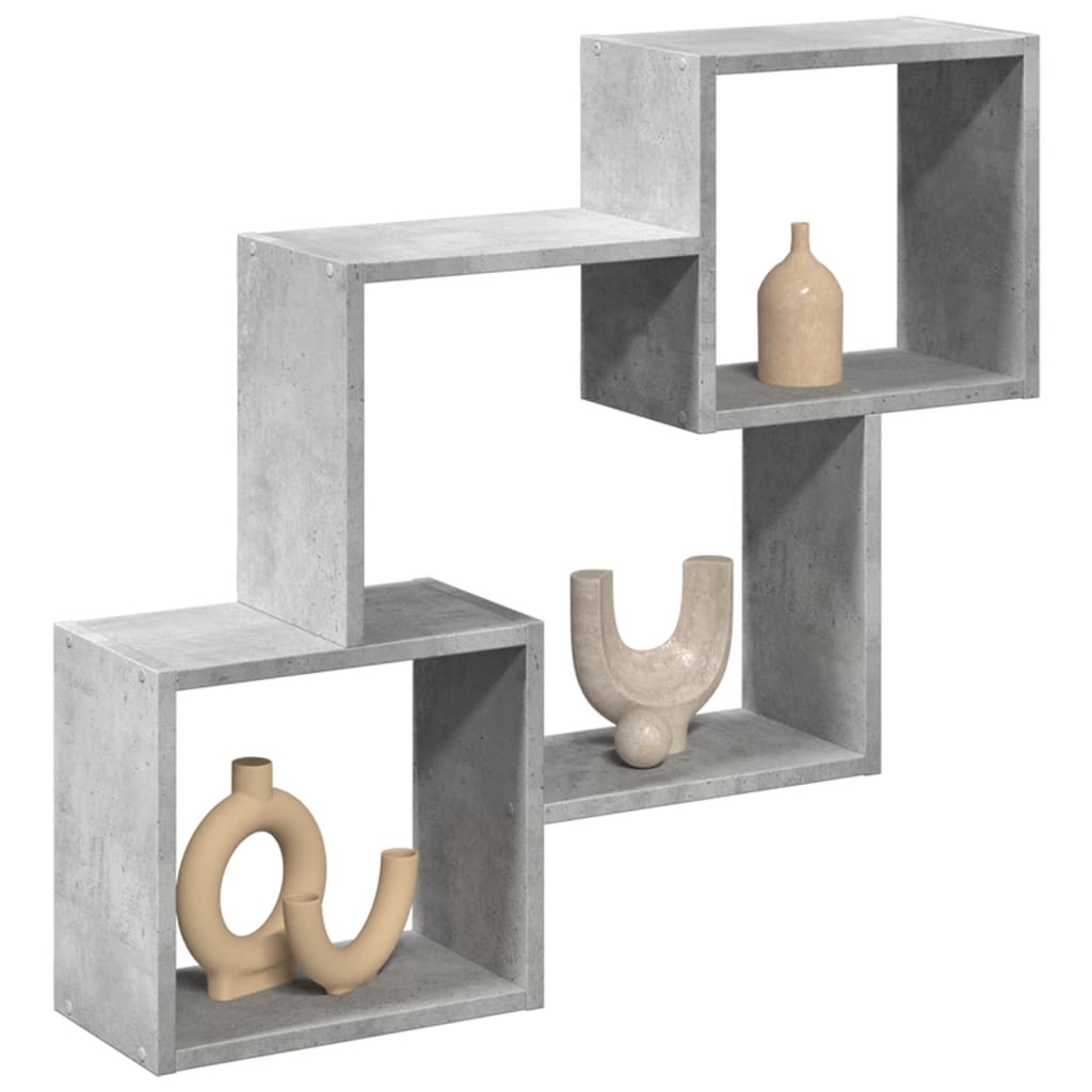 Armario De Pared Madera De Ingeniería Gris Hormigón 78x18x71 Cm / Vetonek_0