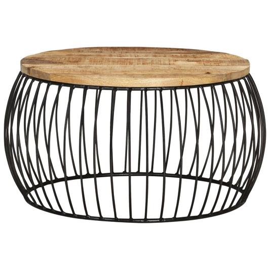 Mesa De Centro Madera De Mango Rugosa Ø68_0