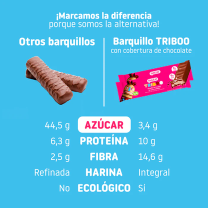 Embalagem de 6 barras de bolacha cobertas com chocolate Triboo - Smileat