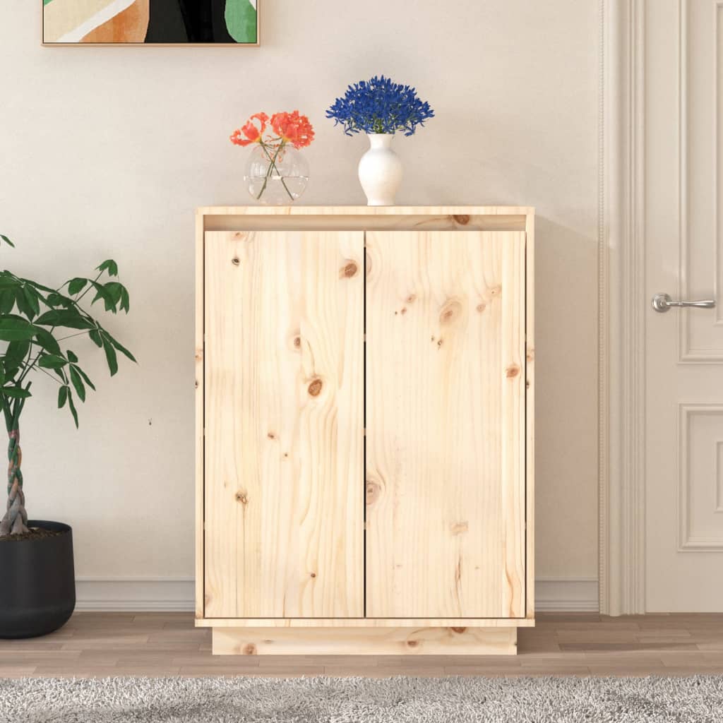 Armario Zapatero De Madera Maciza De Pino 60x35x80 Cm / Vetonek_5