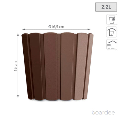 Maceta Boardee Basic 2,2l., Dimensiones (mm) 165x165x150, Color Marrón_2