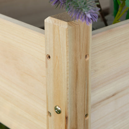 Outsunny Huerto Urbano Elevado De Madera De 2 Niveles Madera Natural_4