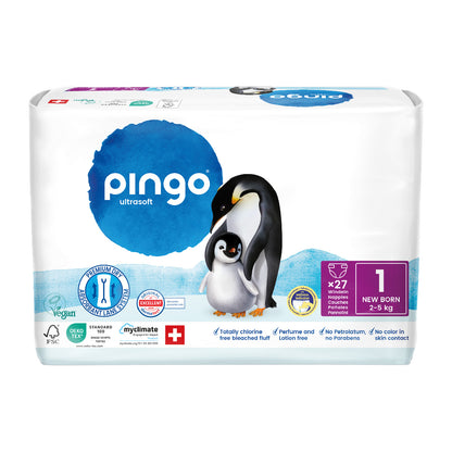 Pack poupança Fraldas T1 (recém-nascido) Pingo 108 unidades