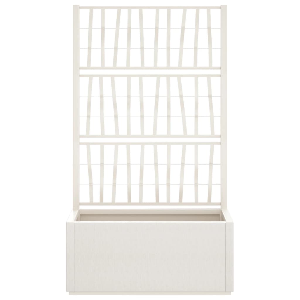 Jardinera Con Enrejado Pp Blanco 80x36x140 Cm_2
