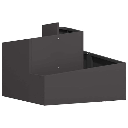 Macetero De Jardín Negro 60 X 60 X 50 Cm Acero Laminado En Frío_0