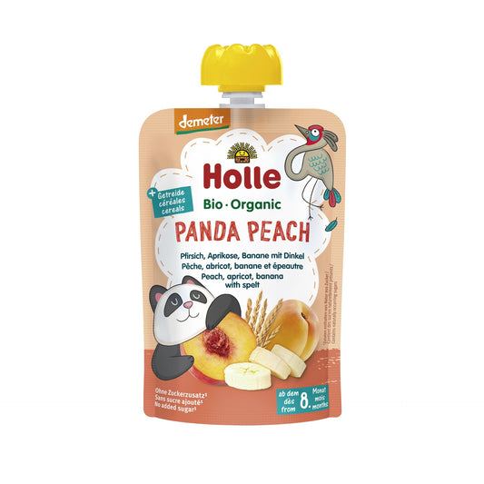 PANDA PEACH - Pêssego, Damasco, Banana e Espelta (a partir dos 8 meses) Biológico/Dem Holle 100g