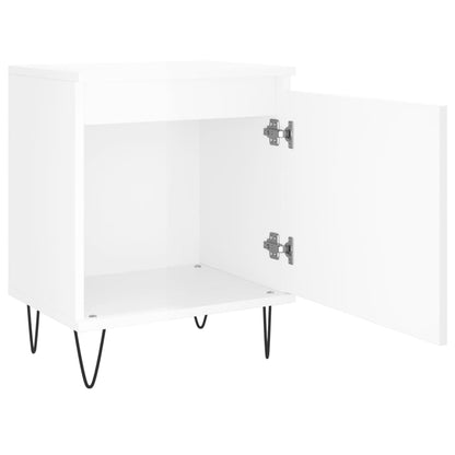 Mesitas Noche 2 Uds Madera Ingeniería Blanco Brillo 40x30x50 Cm_4