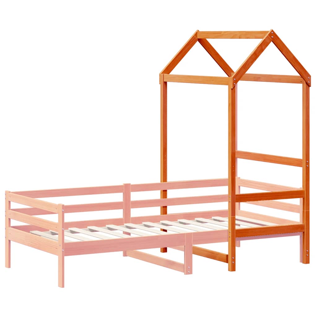 Techo De Cama Infantil Madera Maciza Pino Marrón 98x70x176,5 Cm_2