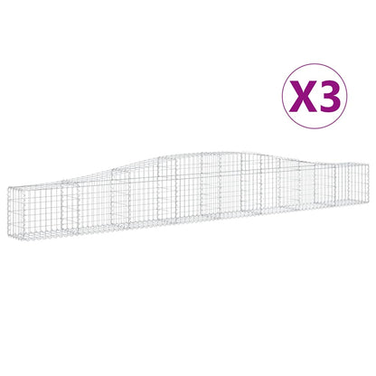 Cestas De Gaviones 3 Uds Forma De Arco Hierro 400x30x40/60 Cm_0