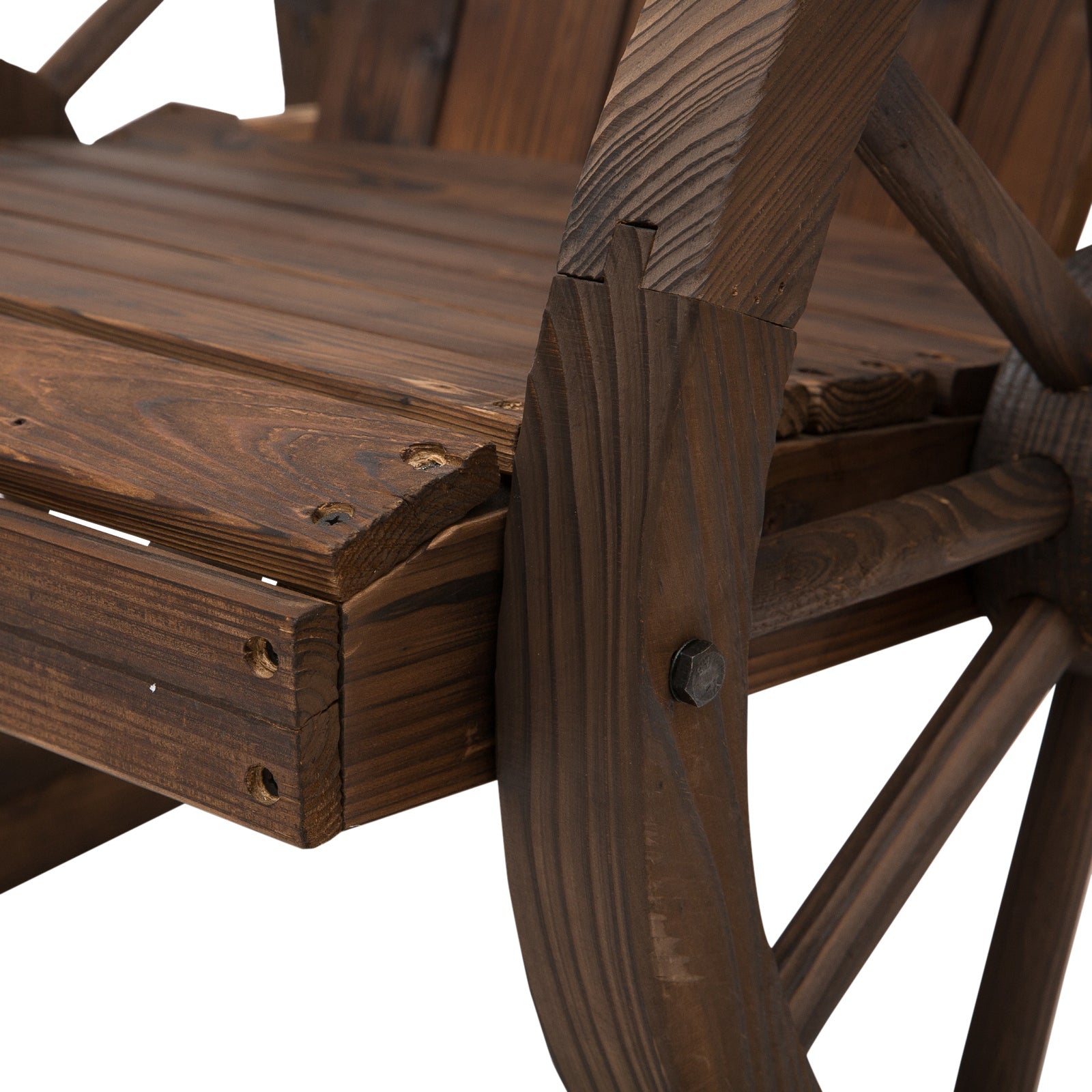 Outsunny Mecedora De Madera Para Terraza Sillón Balancín Para Exteriores_3
