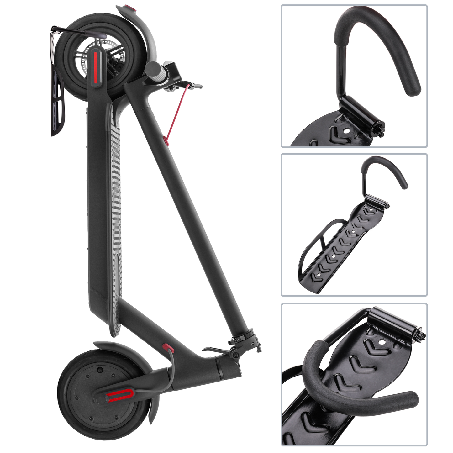 Soporte De Pared Con Gancho Ajustable Para Colgar Bicicleta Por La Rueda 2 Unidades_2