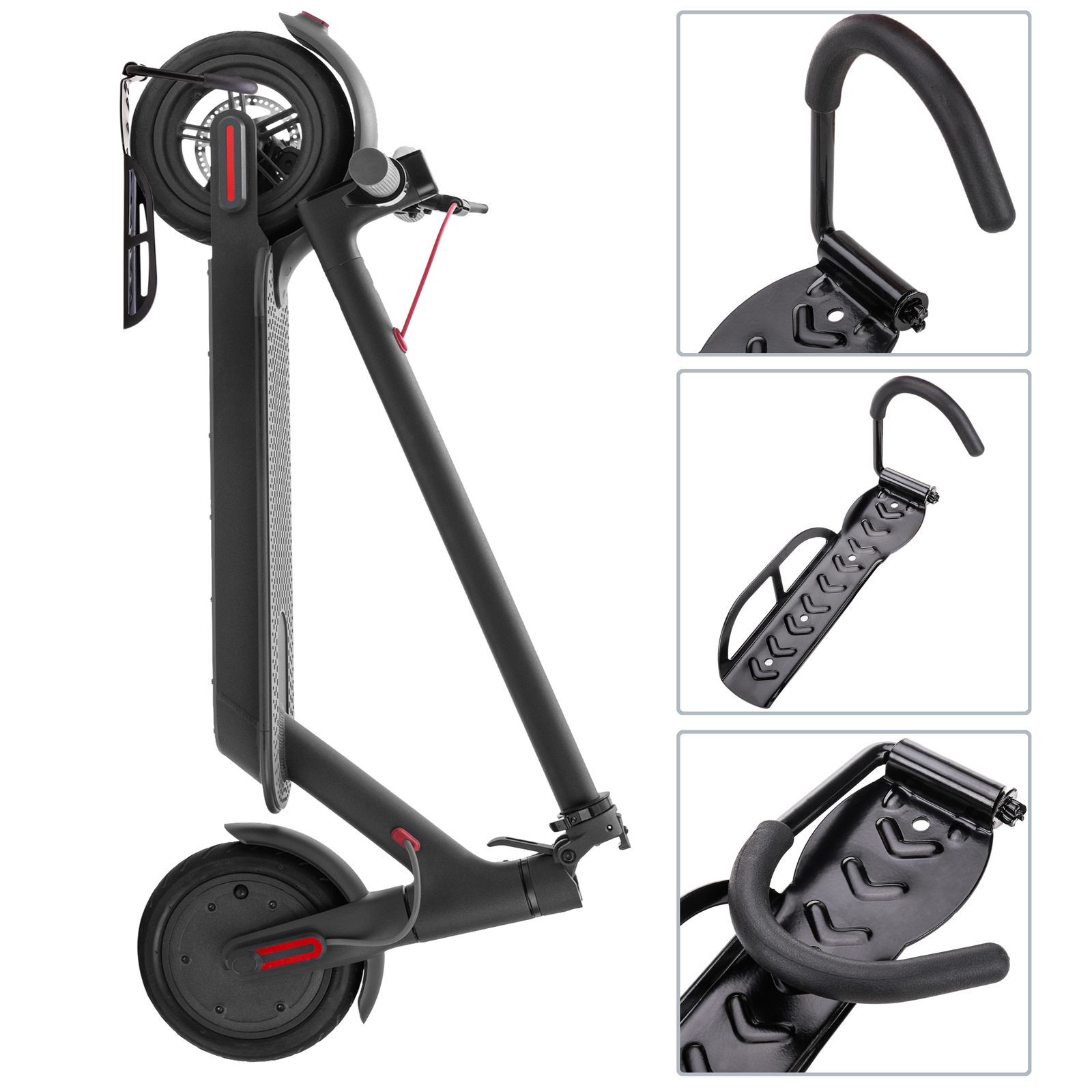Soporte De Pared Con Gancho Ajustable Para Colgar Bicicleta Por La Rueda 2 Unidades_2