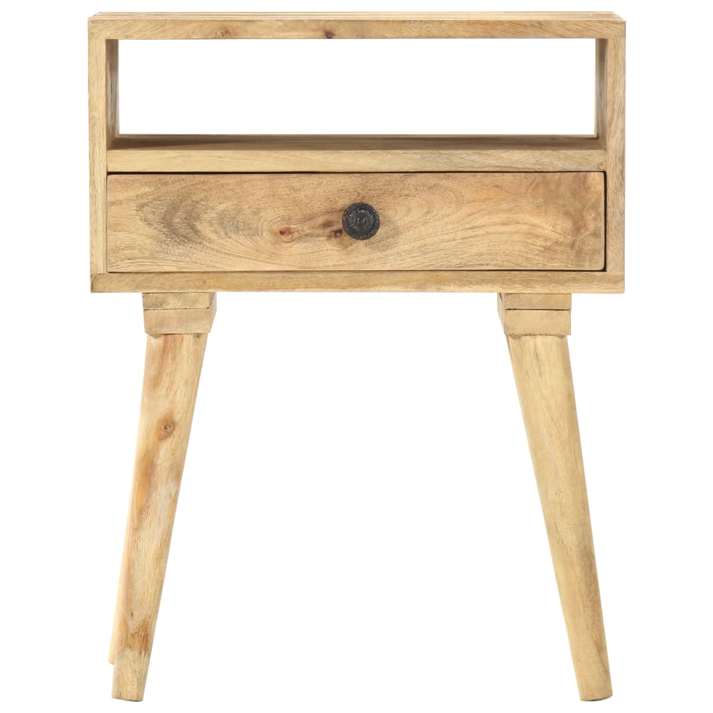 Mesita De Noche De Madera Maciza De Mango 40x35x50 Cm_0