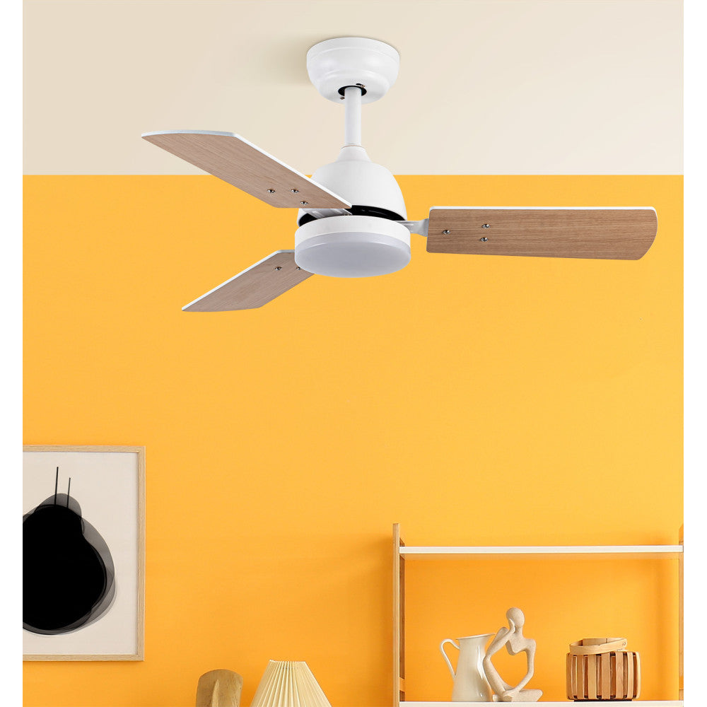 Ventilad Dc Portico 20w Blanco 3aspas Blanco/haya 6vel. 3000k,4000k,6500k 2350lm Remoto, Memoria, Temporizador 91,4d_3