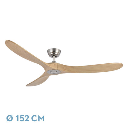 Ventilador Dc Marin Niquel 3 Aspas Haya Sin Luz 6 Velocidades 152d Temporizador Y Remoto 24_0