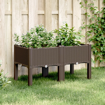 Jardinera Con Patas Pp Marrón 80x40x42 Cm_1