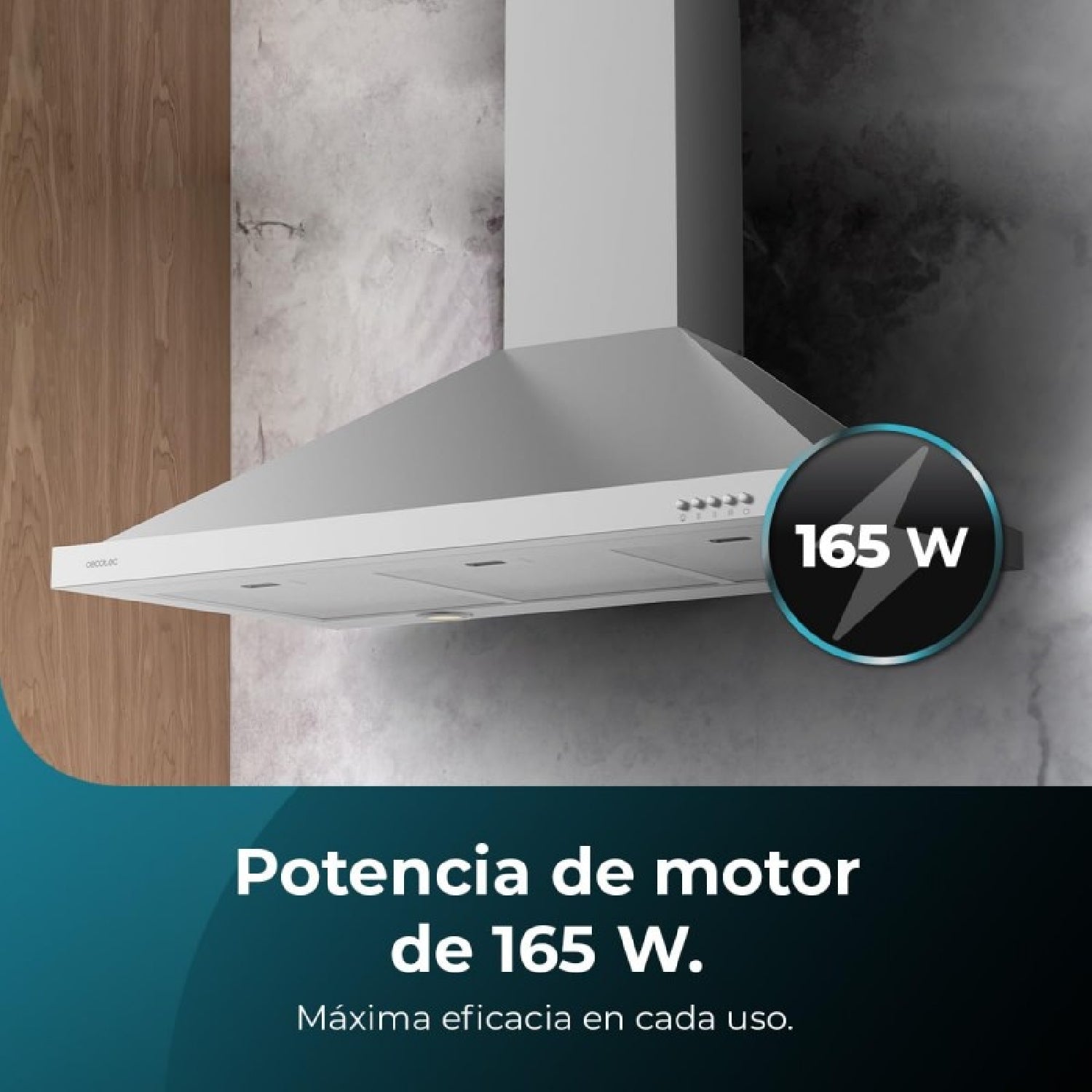 Campana Extractora 90 Cm Piramidal Bolero Flux Pm 906500 Inox A. Motor 165w, Acabado Negro, Succión 650m3/h, Control Mecánico, 3 Niveles De Potencia_4
