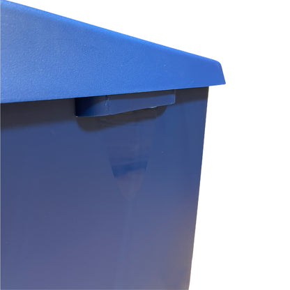 Contenedor - Cubo De Basura Wellhome Reciclo 110l, Cerrado Con Tapa, Ideal Para Reciclaje De Papel Y Cartón, Con Ruedas