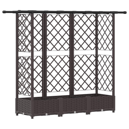 Cama Elevada Con Trellis Y Techo Marrón 164 X 40 X 121 Cm Pp_0