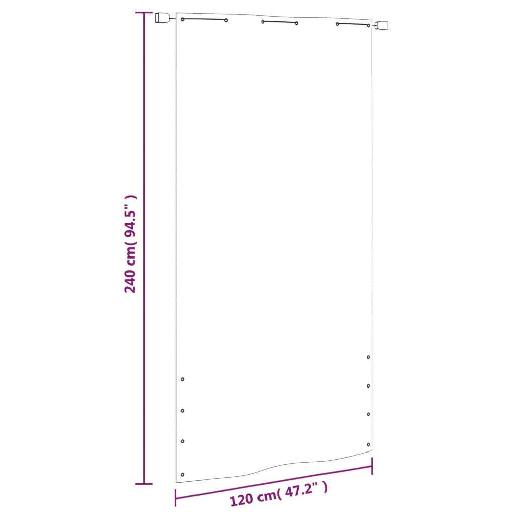 Vidaxl Toldo Pantalla Para Balcón Tela Oxford Blanco 120x240 Cm_2