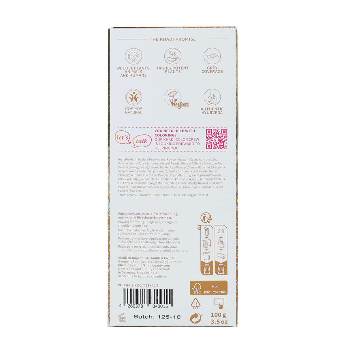 Khadi Natural Tintura Loiro Escuro Acinzentado 100g