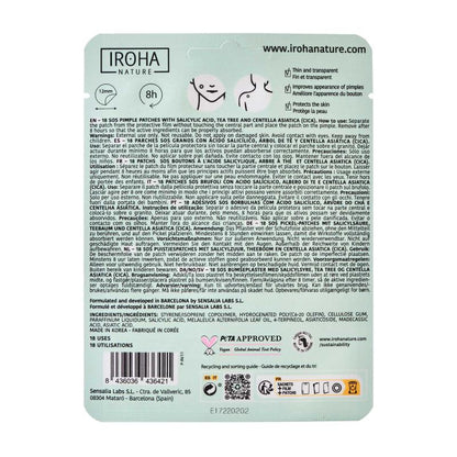 Iroha Nature SOS Pimple Patches com ácido salicílico, melaleuca e centelha asiática