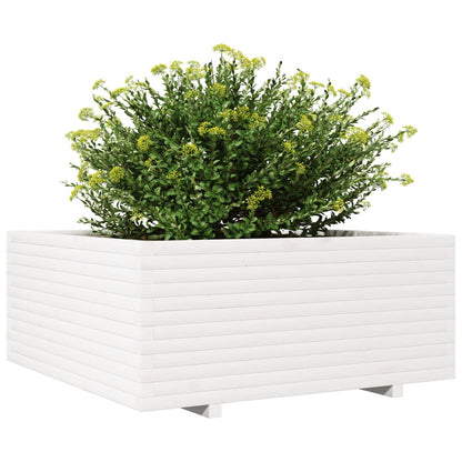 Jardinera Madera Maciza De Pino Blanco 110x110x49,5 Cm_3