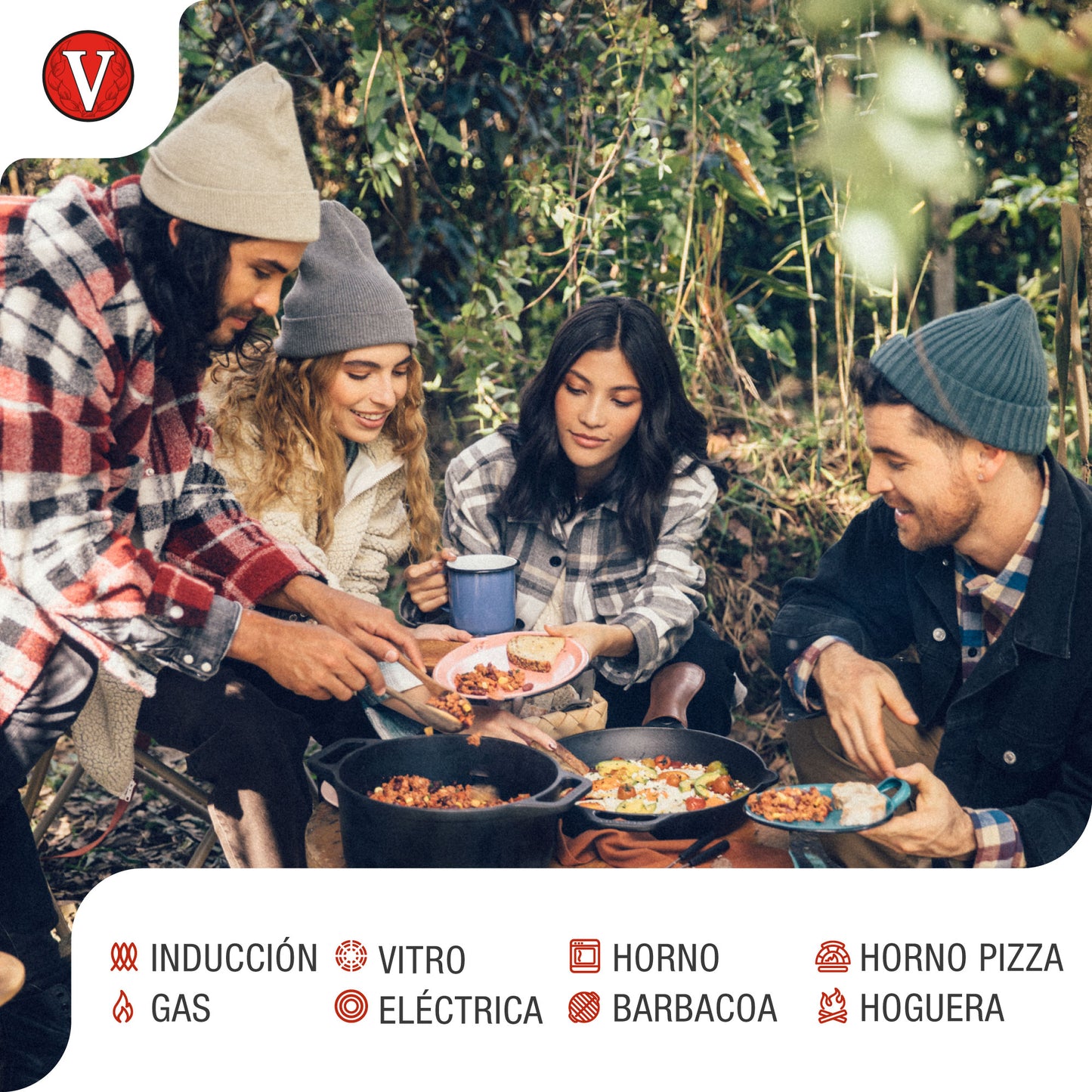 Victoria Sartén Hierro Fundido Curado Mini Pancakes, Poffertjes, Provoletera, Apta Inducción, Barbacoa, 36.225, Negro_3