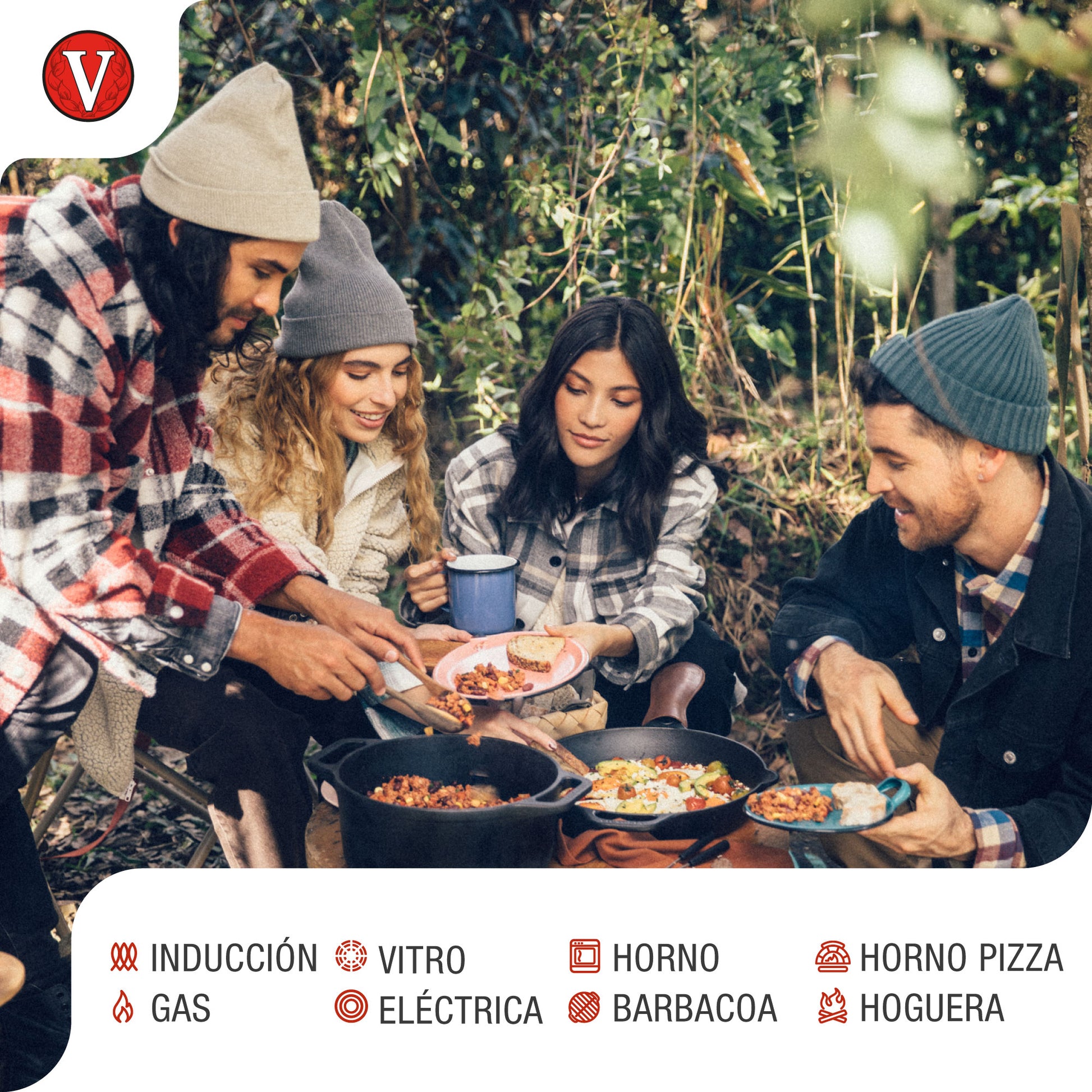 Victoria Sartén Hierro Fundido Esmaltado Mini Pancakes, Poffertjes, Provoletera Apta Inducción, Barbacoa, 39.233, Negro_3