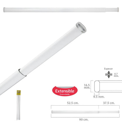 Barra Visillo Extensible 52.5/90 Cm. Con Muelle Presion Ajustable  (1 Pieza)_0