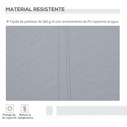 Outsunny Toldo Manual Retráctil 4x2,5 Cm Con Manivela Anti-uv Gris_5