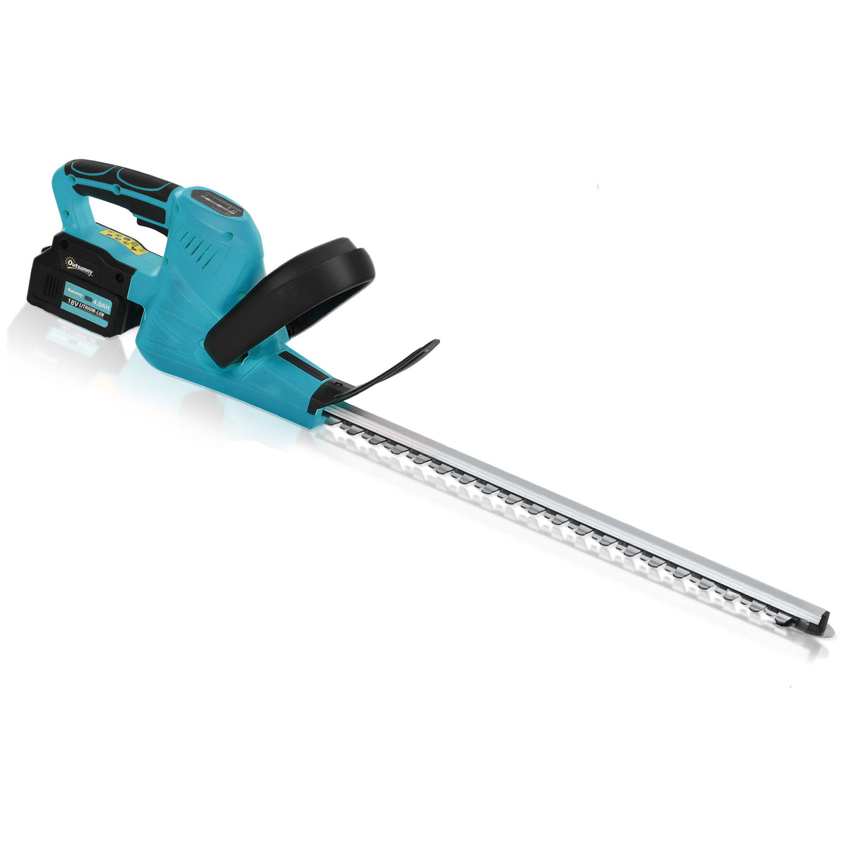 Outsunny Cortasetos Eléctrico Con 2 Baterías De 4000mah Y Cuchilla De 51 Cm Azul_0