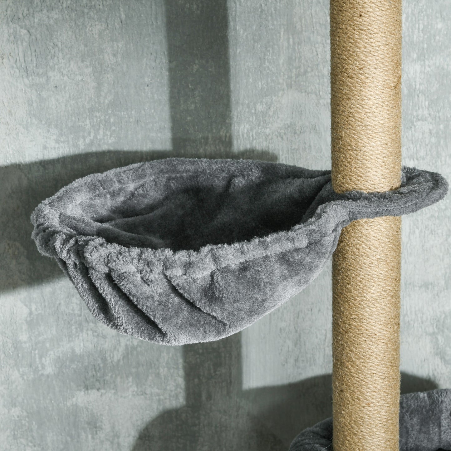 Pawhut Árbol Para Gatos De Suelo A Techo De 230-250cm Con Altura Ajustable Gris_4