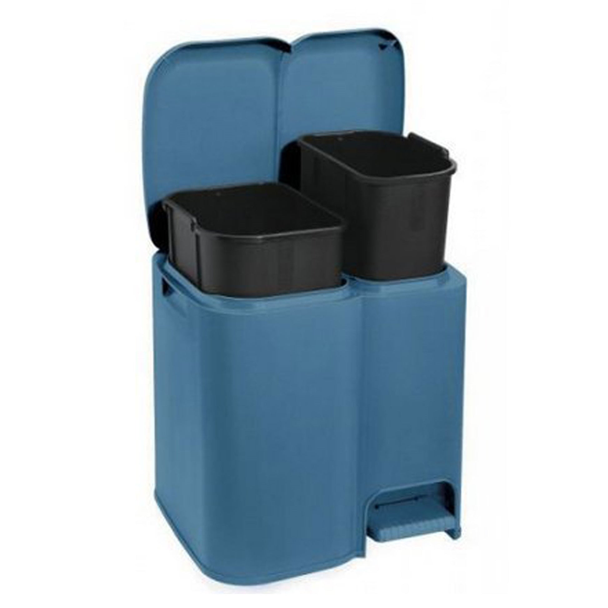 Cubo De Reciclaje patty2 Con Dos Compartimentos Y Cubos Extraibles Color Azul_0