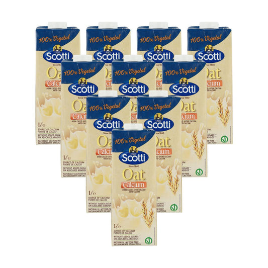 Embalagem de 10 x Bebida de Aveia com Cálcio Scotti 1 L