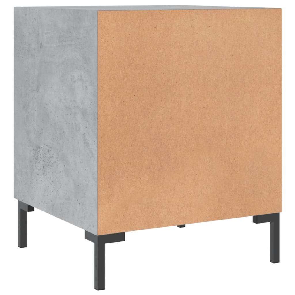 Mesita De Noche Madera De Ingeniería Gris Hormigón 40x40x50 Cm_4