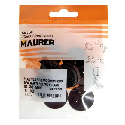 Deslizante Marron Con Fieltro Ø28 (blister 8 Unidades)