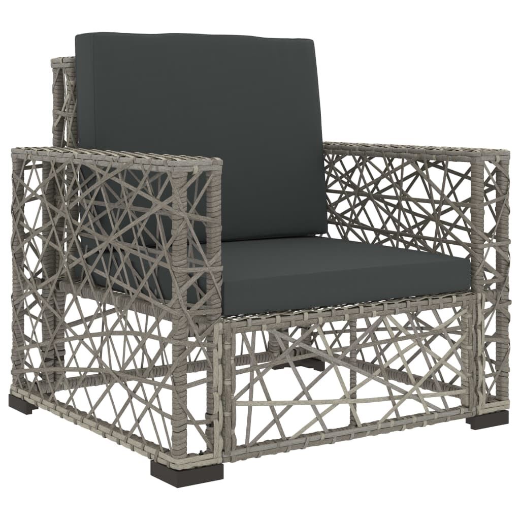 Vidaxl Set De Muebles De Jardín 6 Pzas Y Cojines Ratán Sintético Gris_3